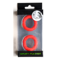 Sport Fucker Lot de 2 Cockrings Ready Rings Rouges